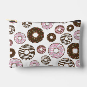 Pochette À Accessoires Motif De Donuts, Donuts Roses, Donuts Brown
