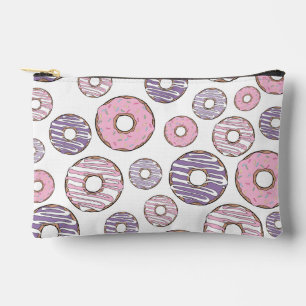 Pochette À Accessoires Motif De Donuts, Donuts Roses, Donuts Violets