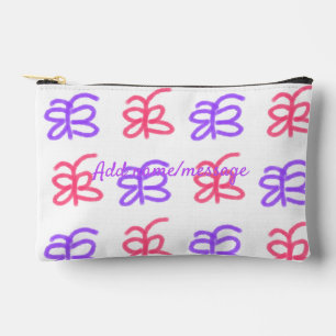 Pochette À Accessoires Motif de doodle de papillon rose violet ajouter le
