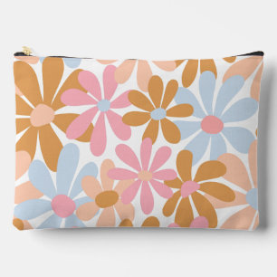 Pochette À Accessoires Motif de fleur de marguerite pastel rétro