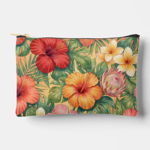 Pochette À Accessoires Motif de fleurs décoratives Hawaï aloha