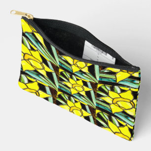 Pochette À Accessoires Motif de fleurs précieuses jaunes