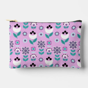 Pochette À Accessoires Motif de fleurs scandinave géométrique