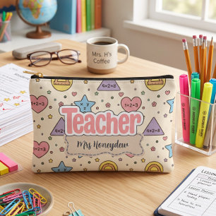 Pochette À Accessoires Motif de formes mathématiques pour enseignant past