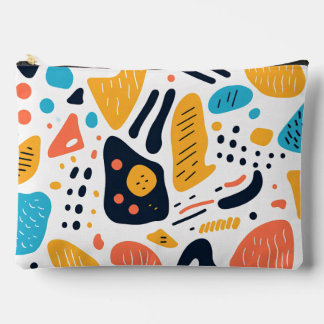Pochette À Accessoires Motif de formes organiques de style Memphis abstra
