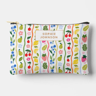 Pochette À Accessoires Motif de fruits à l'aquarelle Nourriture Été Perso