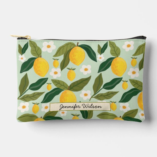 Pochette À Accessoires Motif de jardin de citron isolé (Recto)
