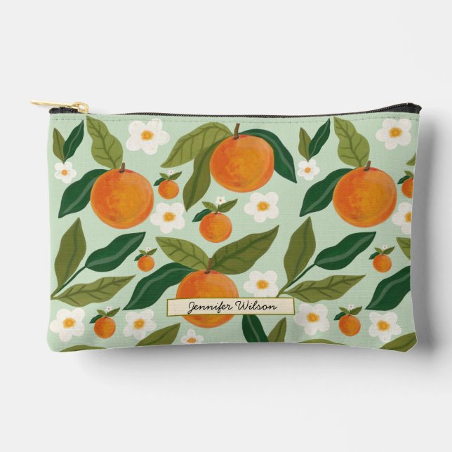 Pochette À Accessoires Motif de jardin de citron isolé (Recto)