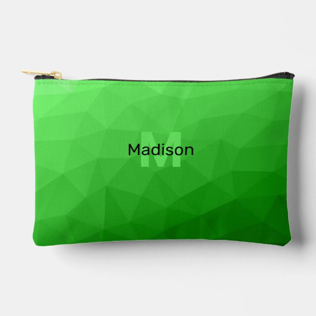 Pochette À Accessoires Motif de maille géométrique vert clair Monogramme (Recto)