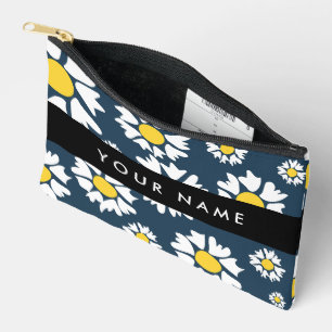 Pochette À Accessoires Motif de marguerite, marguerites blanches, Votre n