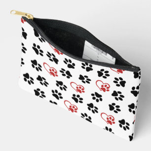 Pochette À Accessoires Motif De Pâtes, Pâtes Noires, Pâtes Rouges, Coeurs