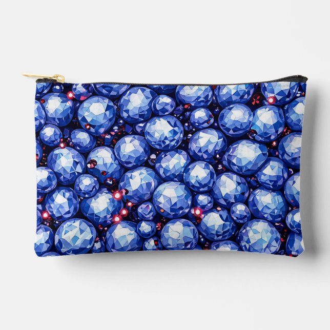 Pochette À Accessoires Motif de pierres précieuses bleues (Recto)