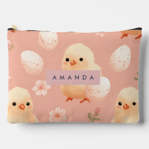 Pochette À Accessoires Motif de poussins doux et sucré personnalisé