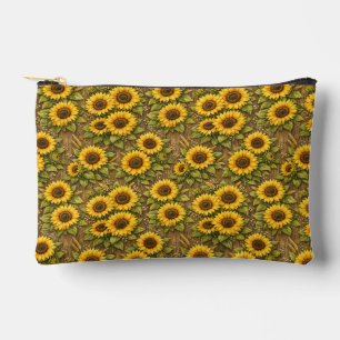 Pochette À Accessoires Motif de répétition sans couture de tournesol enso