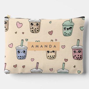 Pochette À Accessoires Motif de thé Boba Cute personnalisé