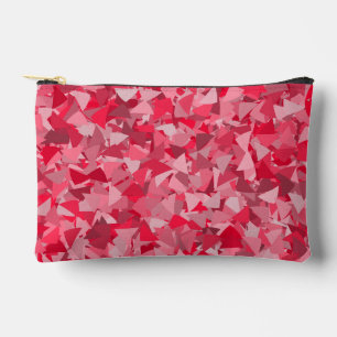 Pochette À Accessoires Motif de Triangle Rose Rouge Petit