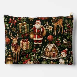 Pochette À Accessoires Motif de vacances de Noël de luxe vintage