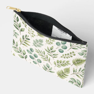 Pochette À Accessoires Motif de verdure à l'aquarelle   Feuilles botaniqu