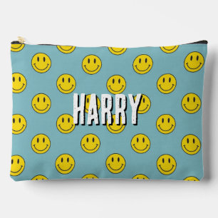 Pochette À Accessoires Motif de visage souriant - Cute Yellow Smiles pers