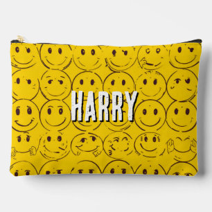 Pochette À Accessoires motif de visage souriant personnalisé - mignon sou
