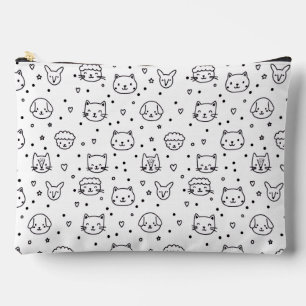 Pochette À Accessoires Motif de Visages d'Animaux Mignons