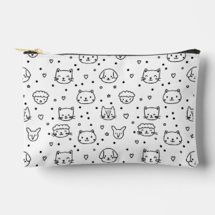 Pochette À Accessoires Motif de visages de créatures Kawaii