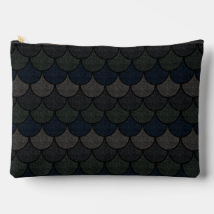Pochette À Accessoires Motif d'écailles de dragon festonnées foncées