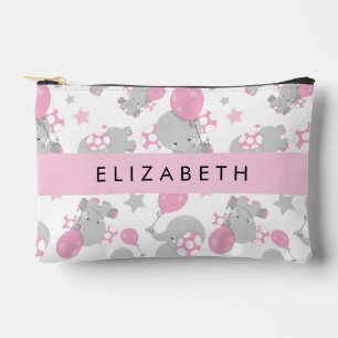 Pochette À Accessoires Motif D'Eléphants, Eléphants Mignons, Votre Nom