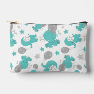 Pochette À Accessoires Motif Des Eléphants Bleus, Eléphants Mignons, Étoi