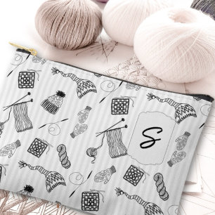 Pochette À Accessoires Motif dessiné à la main pour projet de tricot