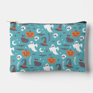 Pochette À Accessoires Motif d'Halloween Turquoise amusant