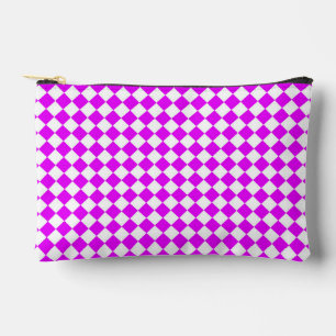 Pochette À Accessoires Motif diamant à carreaux blanc violet petit
