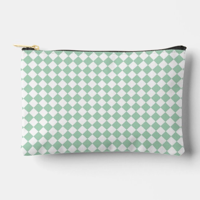 Pochette À Accessoires Motif diamant Green White Checker (Recto)