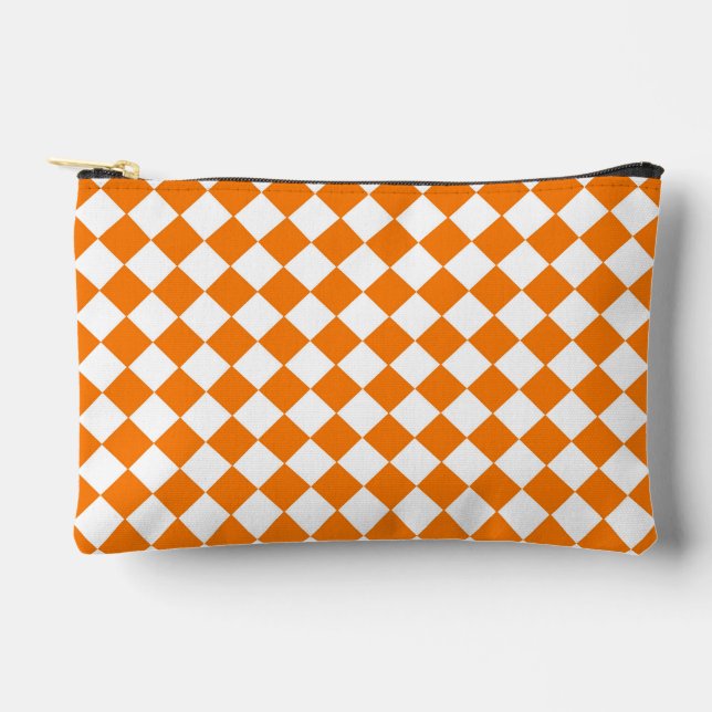 Pochette À Accessoires Motif diamant Orange White Checker (Recto)