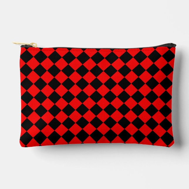 Pochette À Accessoires Motif diamant Red Black Checker (Recto)