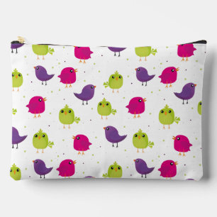 Pochette À Accessoires Motif d'oiseaux mignons colorés