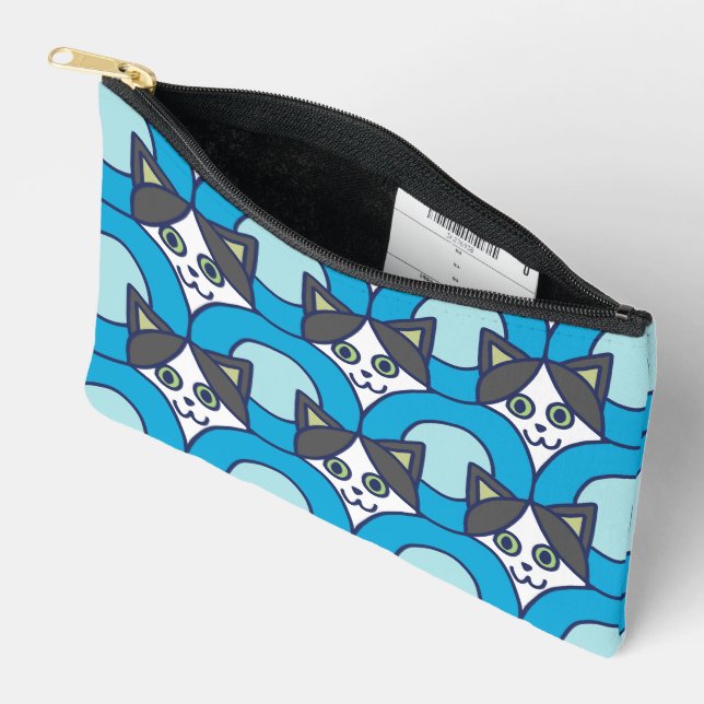 Pochette À Accessoires Motif du cercle de chats joueurs (Ouvrir)