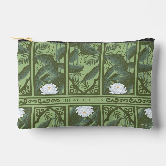 Pochette À Accessoires Motif du panneau Lotus Botanique - Le Lotus Blanc (Recto)