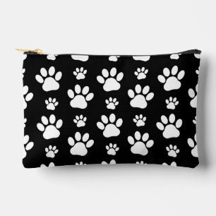 Pochette À Accessoires Motif, Empreintes de pattes, pattes de chien, noir