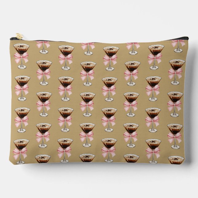 Pochette À Accessoires Motif Espresso Martini Marron (Recto)