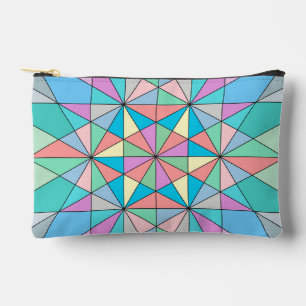 Pochette À Accessoires Motif étoile triangle mosaïque pastel rétro coloré