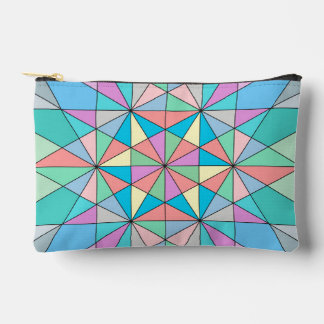 Pochette À Accessoires Motif étoile triangle mosaïque pastel rétro coloré