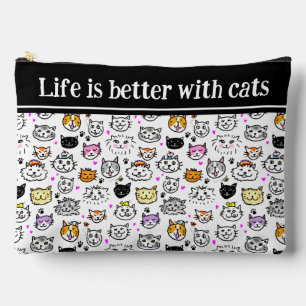 Pochette À Accessoires Motif face chats Whimsical