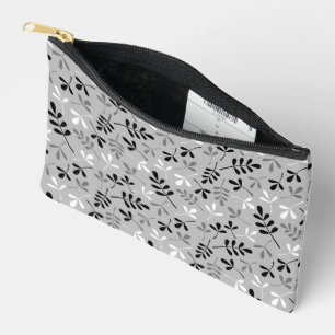 Pochette À Accessoires Motif Feuille assisté Monochrome