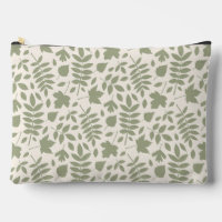 Motif Feuille déchiré vert sur crème