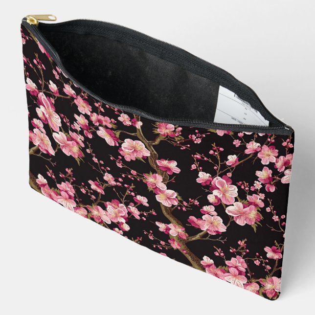 Pochette À Accessoires Motif Fleur de Cerisier Sakura  (Ouvrir)