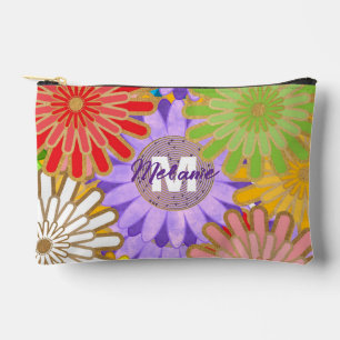 Pochette À Accessoires Motif Fleur Hippy Personnalisé Couleurs Vives Colo