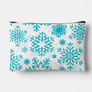 Pochette À Accessoires Motif Flocon de Neige Bleu