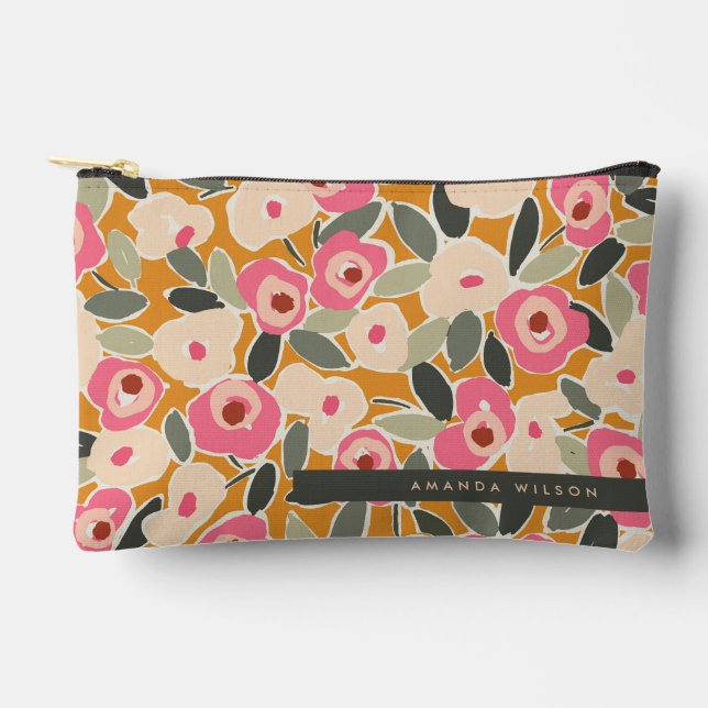 Pochette À Accessoires Motif floral à l'encre gras dessiné à la main - Pr (Recto)