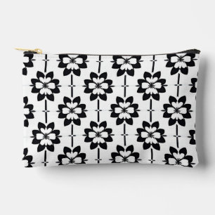 Pochette À Accessoires Motif floral abstrait noir et blanc